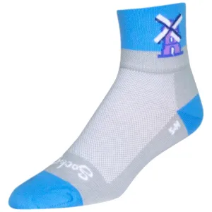 Classic Windmills Bike Socks - Gray