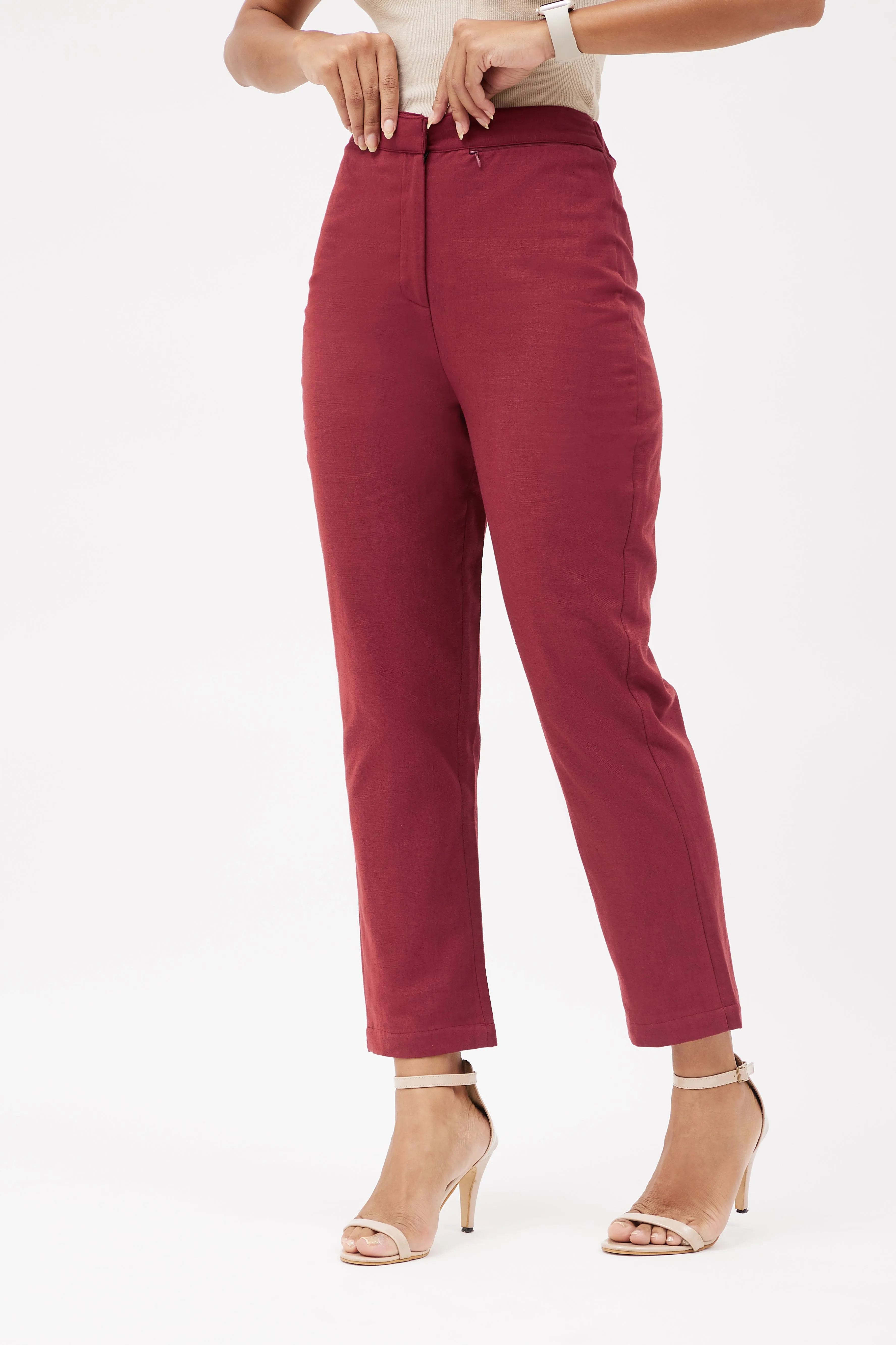 Classic Work Blazer & Trouser Set - Maroon