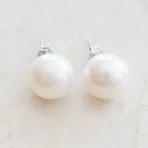 Classic XL Pearl Stud Earrings | Bold Elegance & Radiant Luster | By Pearly Girls