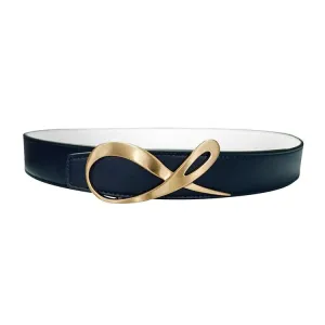 Classica Blu Mezzanotte Bianco Rose Gold Belt