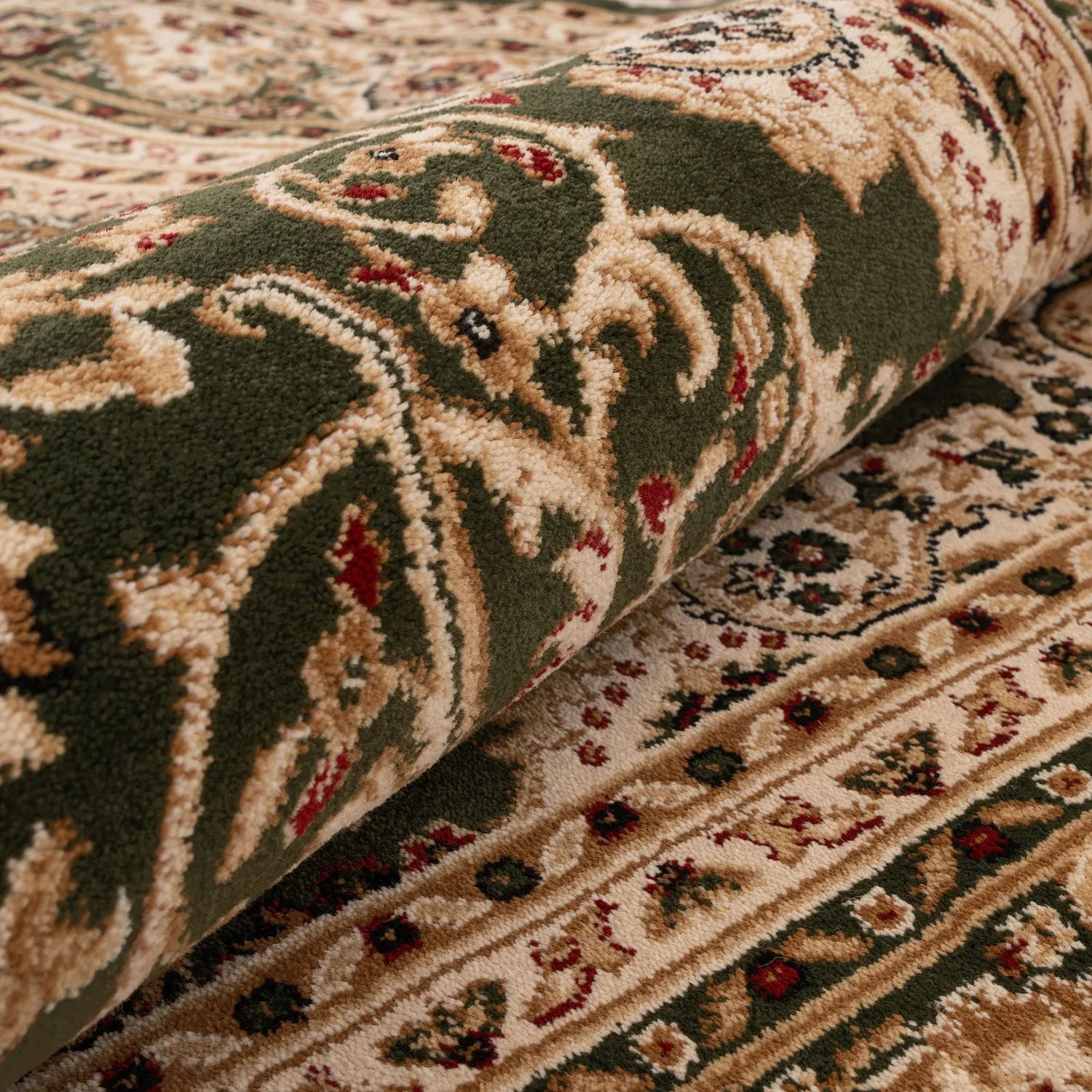 Classical Rich Green Runner Rug - Sunil