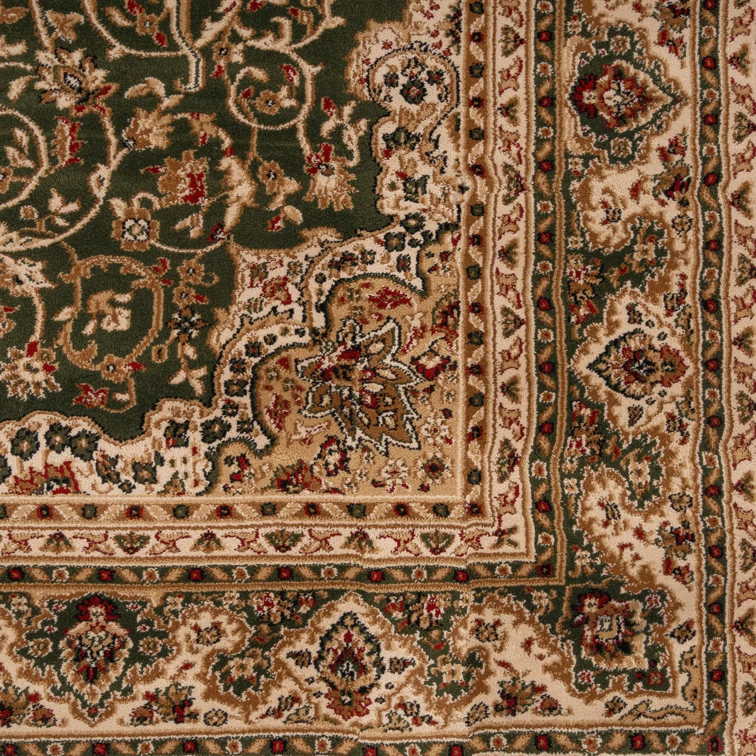 Classical Rich Green Runner Rug - Sunil