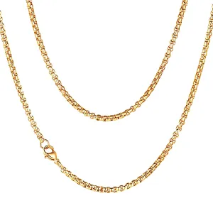 Classy Men 4mm Gold Box Chain Necklace