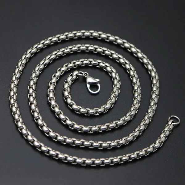 Classy Men 5mm Silver Box Chain Necklace