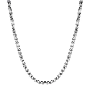 Classy Men 5mm Silver Box Chain Necklace