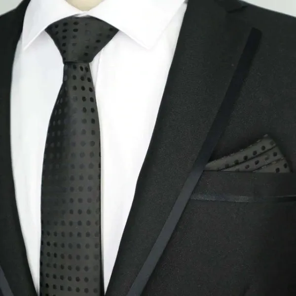 Classy Men Black Dotted Silk Tie