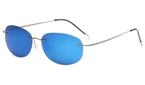 Classy Men Blue Lightweight Oval Sunglasses