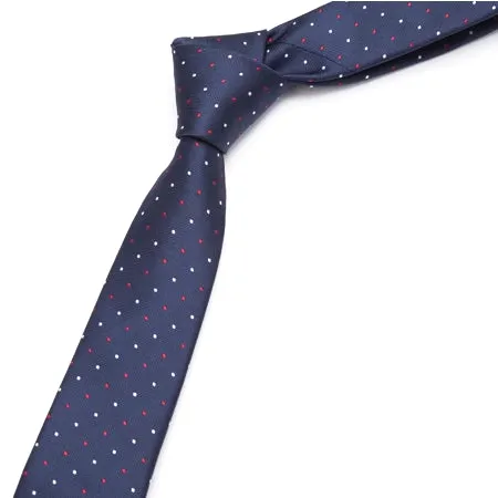 Classy Men Blue Mini Dot Skinny Tie