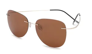 Classy Men Brown Lightweight Aviator Sunglasses