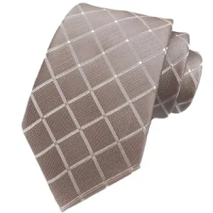 Classy Men Elegant Beige Silk Tie