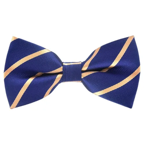 Classy Men Gold Striped Bow Tie