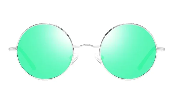 Classy Men Green Round Polarized Sunglasses