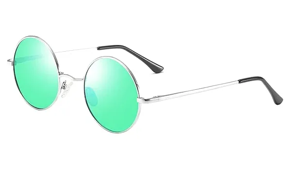 Classy Men Green Round Polarized Sunglasses