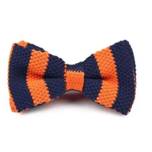 Classy Men Knitted Bow Tie Navy/Orange