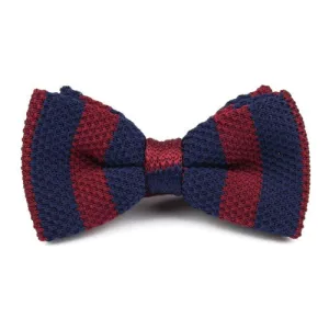 Classy Men Knitted Bow Tie Navy/Red