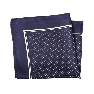 Classy Men Navy Blue Micro Dot Pocket Square