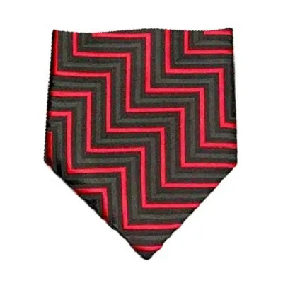 Classy Men Red Black Zig Zag Silk Tie