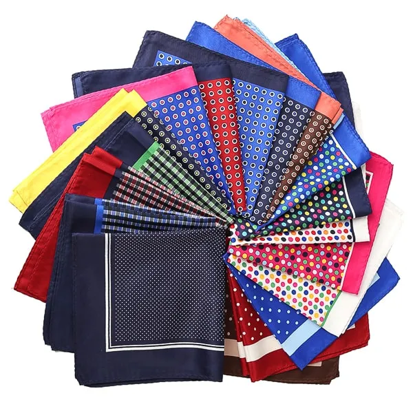 Classy Men Red Navy Blue Dot Pocket Square