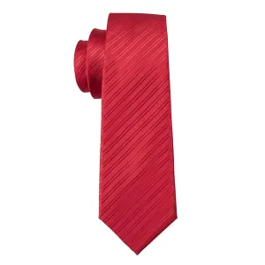 Classy Men Red Striped Silk Necktie