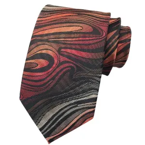 Classy Men Red Wavy Silk Tie