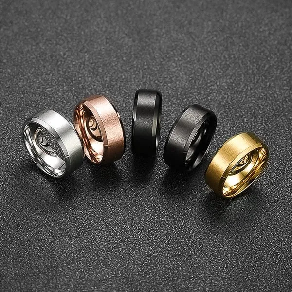 Classy Men Simple Rose Gold Band Ring