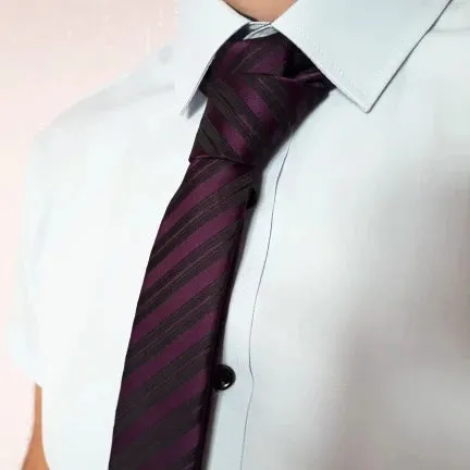 Classy Men Skinny Purple Striped Tie