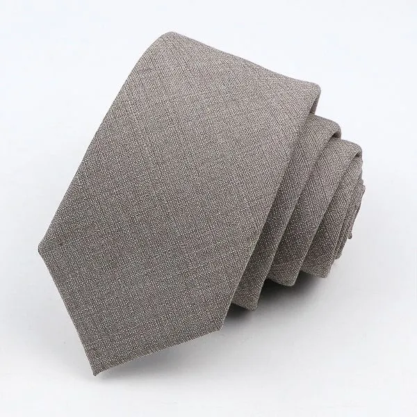 Classy Men Solid Taupe Skinny Tie