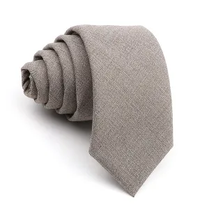 Classy Men Solid Taupe Skinny Tie