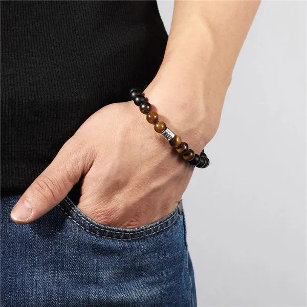 Classy Men Virgo Brown Beaded Zodiac Bracelet