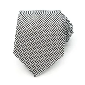 Classy Men White Black Dotted Silk Tie