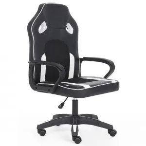 Classy PU Leather Gaming Chair, Ergonomic Swivel Computer Chair with 5 Wheels, Armrests for Home, Office