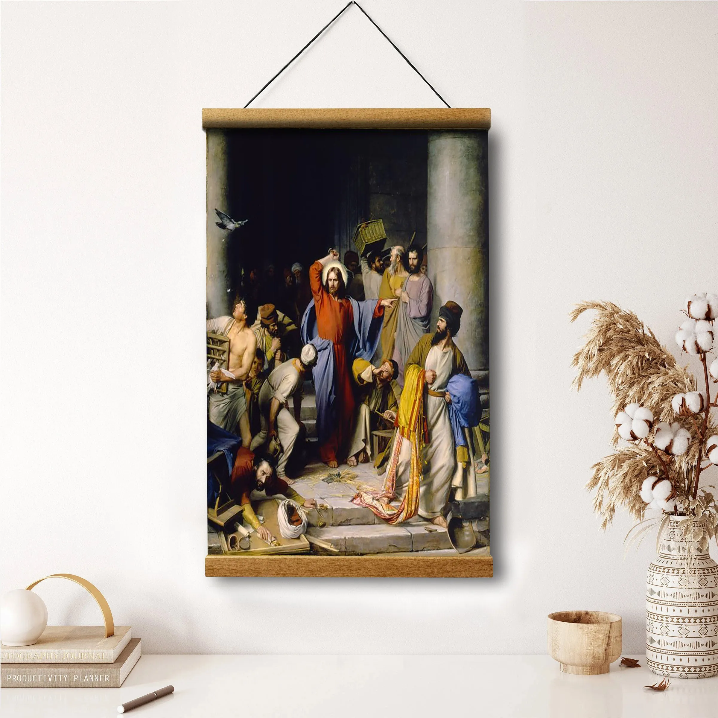 Cleansing Of The Temple Hanging Canvas Wall Art - Christan Wall Decor - Religious Canvas