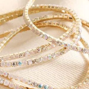 Clear Crystal Tennis Bracelets - Set of 5