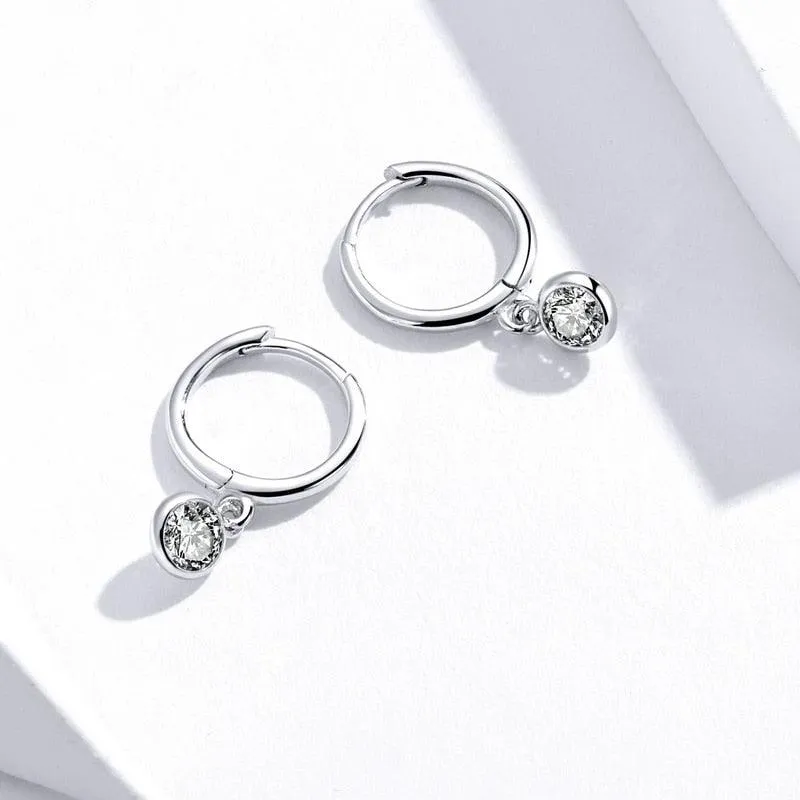 Clear Drops Sterling Silver and CZ Earrings