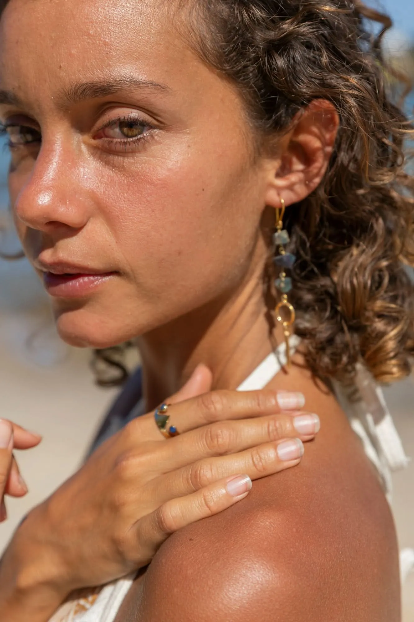 Clear Sky Ring - Black/Blue Stone