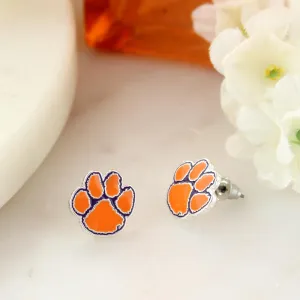 Clemson Enamel Logo Stud Earrings