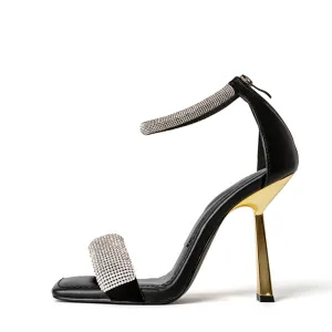 Cleo Crystal Open Toe Heels