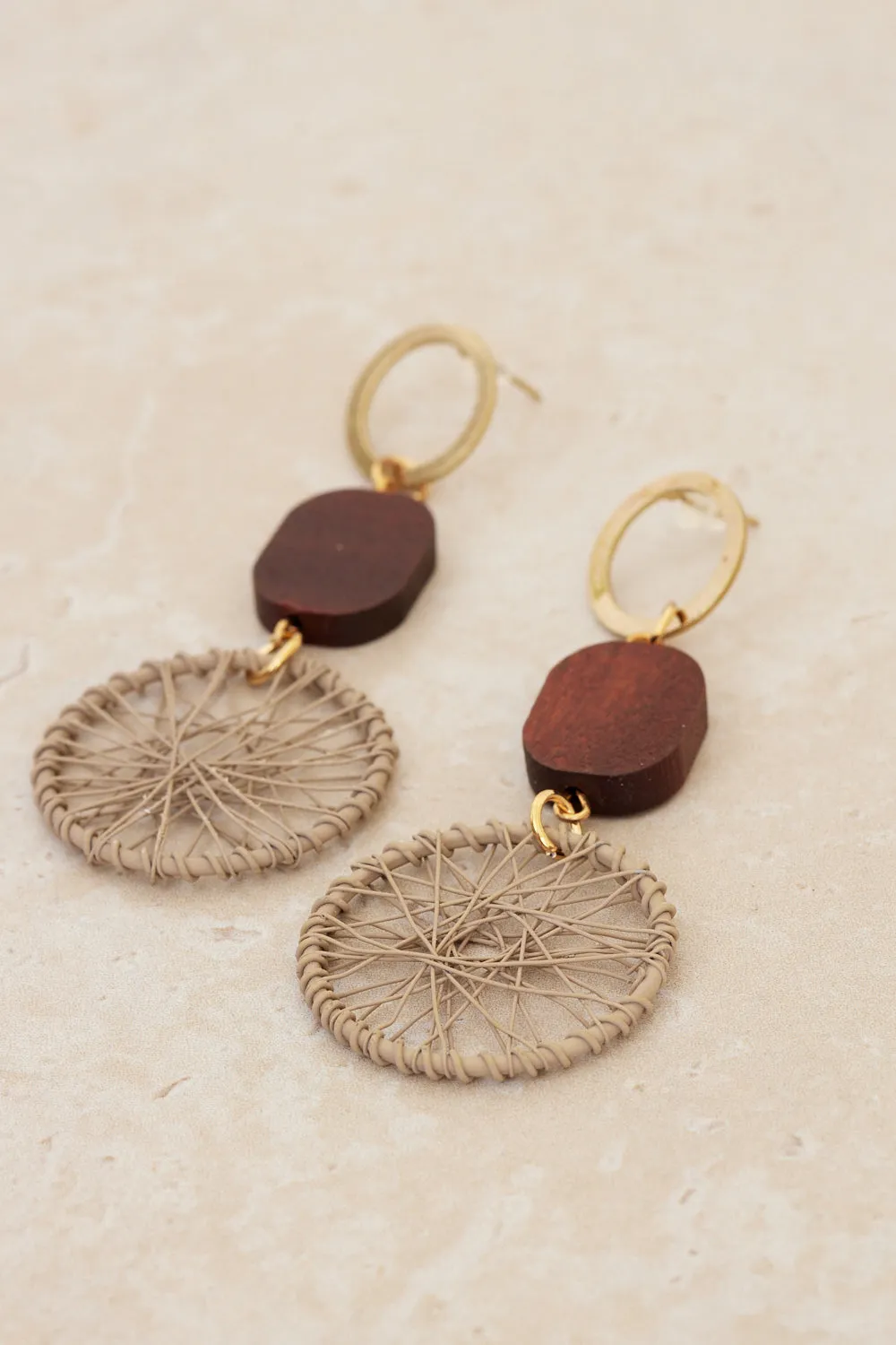 Cleo Drop Earrings - Brown