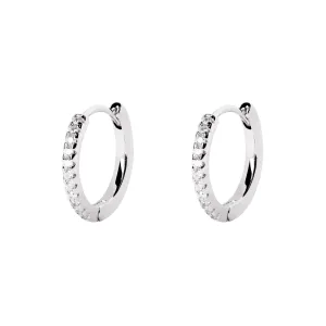 Cleo L Silver Hoop Earrings