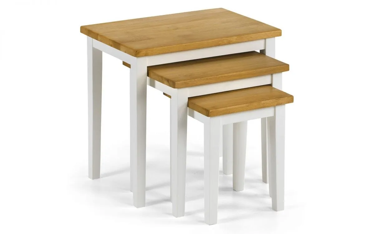 Cleo Nest Of Tables White / Natural Oak