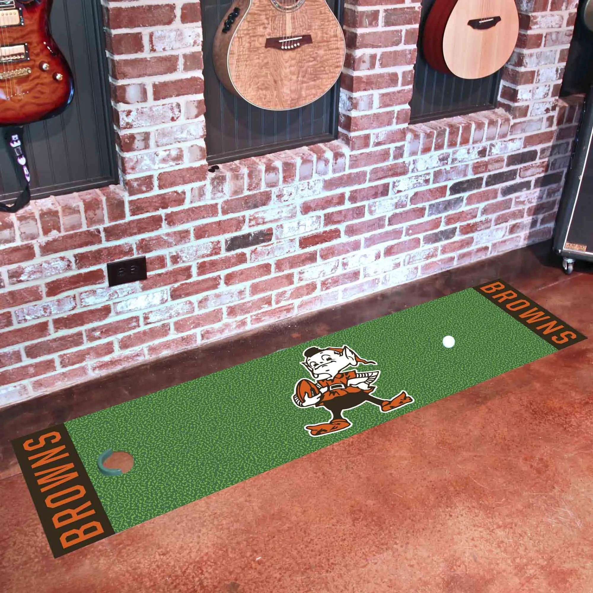 Cleveland Browns Putting Green Mat - 1.5ft. x 6ft., NFL Vintage