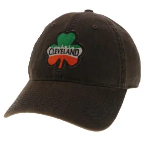 Cleveland Shamrock on Washed Black Hat