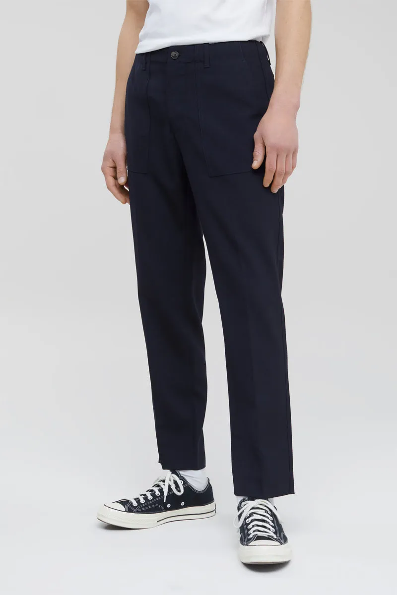 Closed - Pantalon Regular En Laine Bleu Marine - Homme