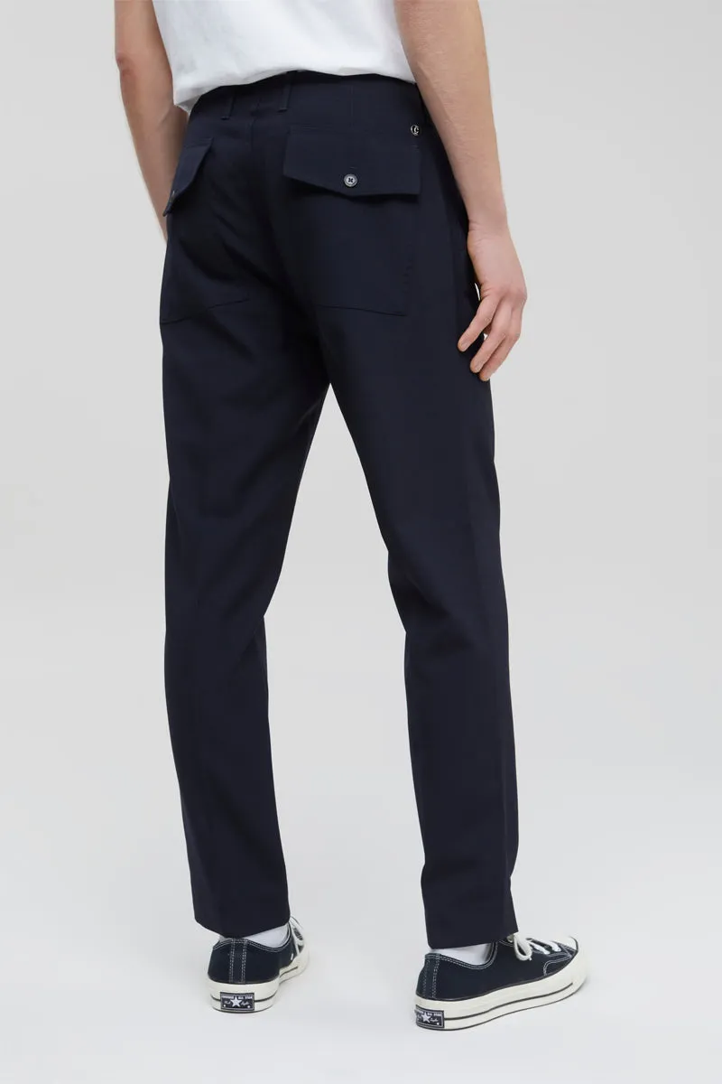 Closed - Pantalon Regular En Laine Bleu Marine - Homme