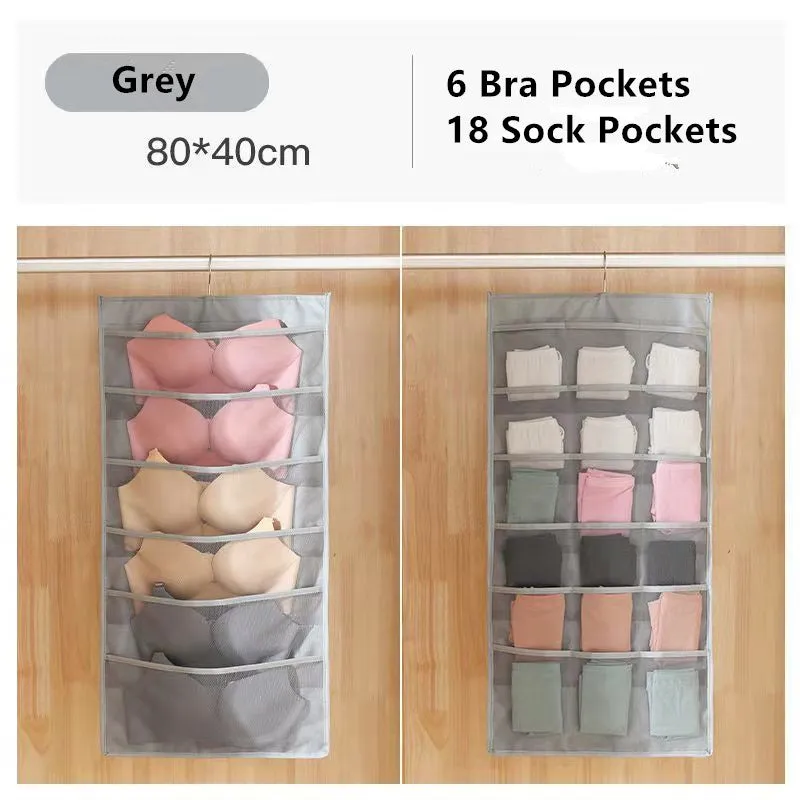 Closet Hanging Space Saver Bag for Bra Underwear Socks