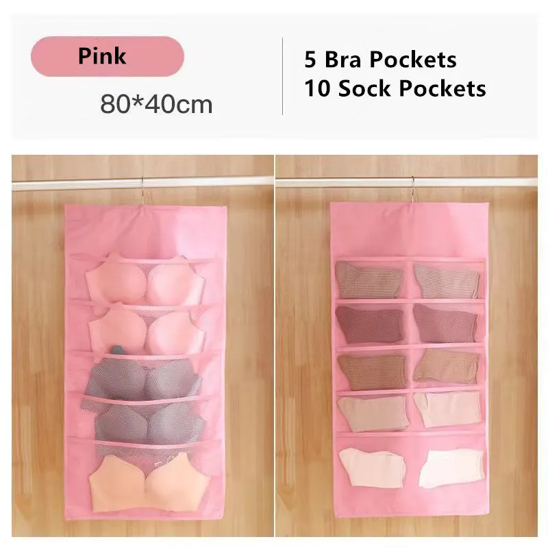 Closet Hanging Space Saver Bag for Bra Underwear Socks