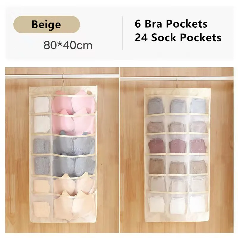 Closet Hanging Space Saver Bag for Bra Underwear Socks