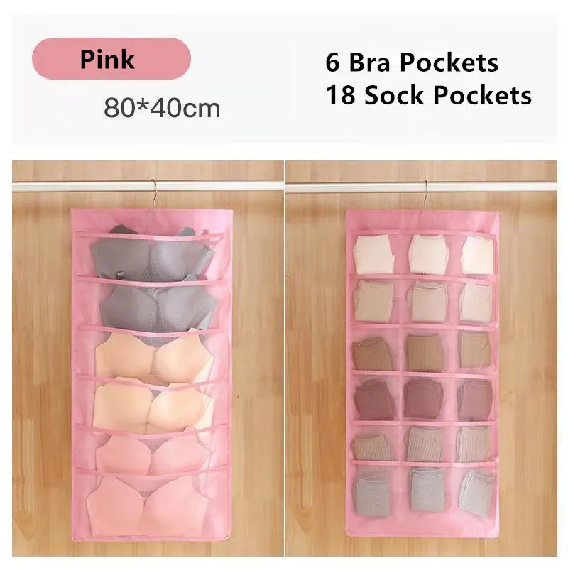 Closet Hanging Space Saver Bag for Bra Underwear Socks