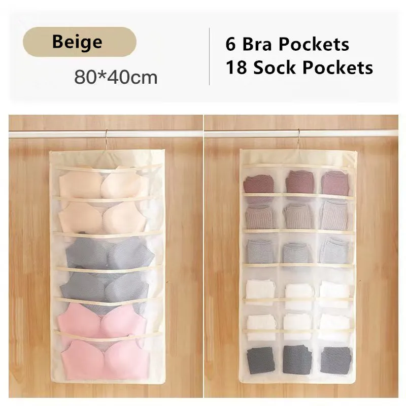 Closet Hanging Space Saver Bag for Bra Underwear Socks