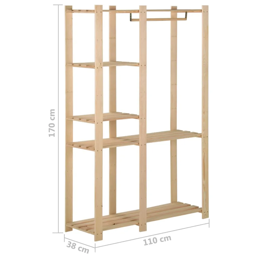 Clothes Rack 110x38x170 cm Solid Pinewood